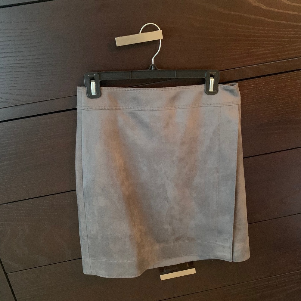 Gray suede skirt